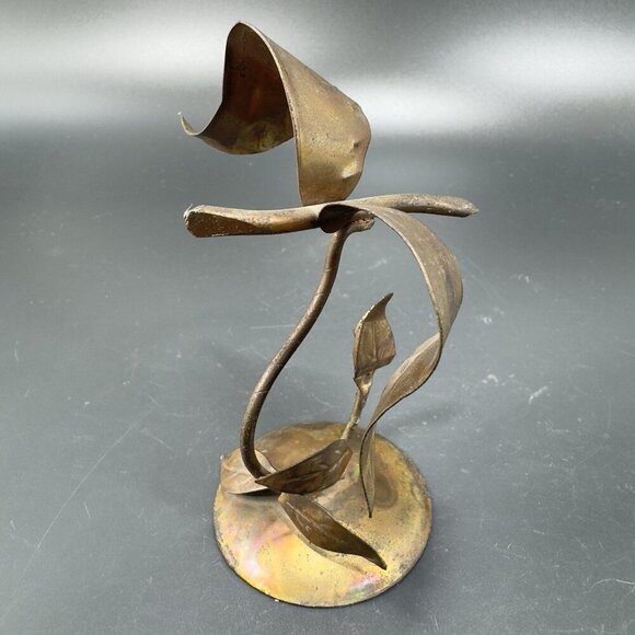 Vintage Brutalist Metal Sculpture Made In Hong Kong Bird Flying Figure Decor VTG - Picture 13 of 15